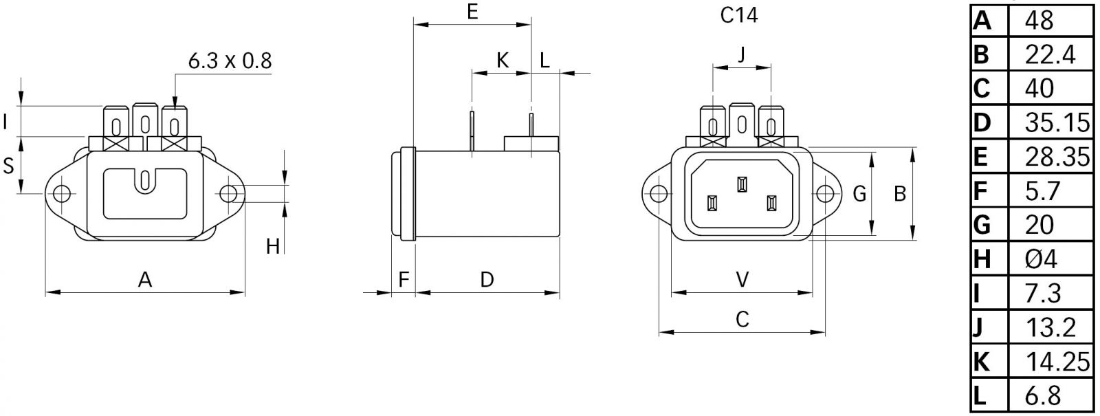 מסנן SCHAFFNER EMI RFI IEC FN9226